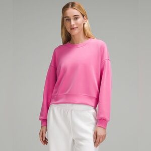Lululemon pink perfectly oversized cropped crew softstreme